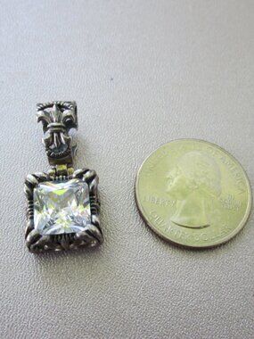 Silpada 925 Sterling Silver Uptown CZ Filigree Pendant S0979 large bail